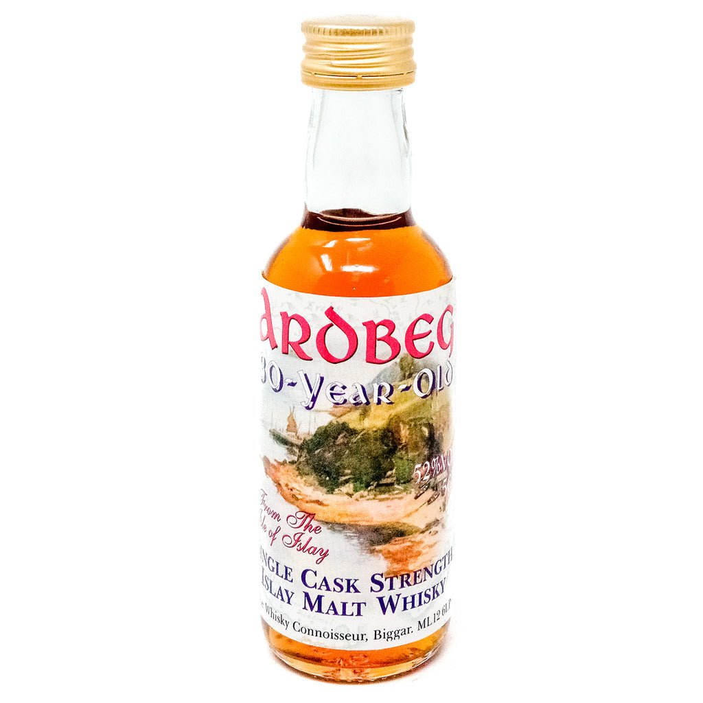 Ardbeg 30 Year Old Whisky Connoisseur Single Malt Scotch Whisky, Miniature, 5cl, 46% ABV Ardbeg 30 Year Old Whisky Connoisseur Single Malt Scotch Whisky, Miniature, 5cl, 46% ABV