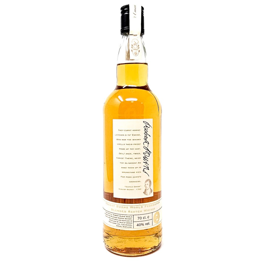 Arran Robert Burns World Federation Blended Scotch Whisky, 70cl, 40% ABV Arran Robert Burns World Federation Blended Scotch Whisky, 70cl, 40% ABV