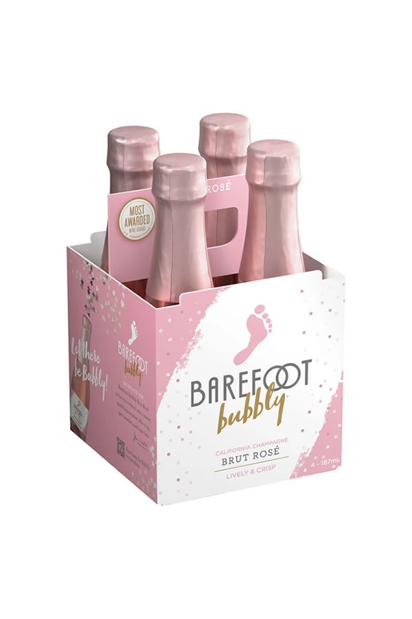 Barefoot Bubbly Brut Rose 4Pk 187ML Barefoot Bubbly Brut Rose 4Pk 187ML