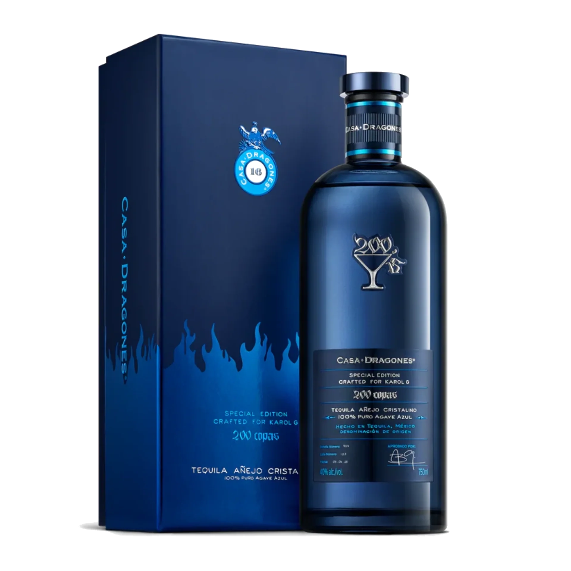Casa Dragones x Karol G 200 Copas Cristalino 750ML Casa Dragones x Karol G 200 Copas Cristalino 750ML