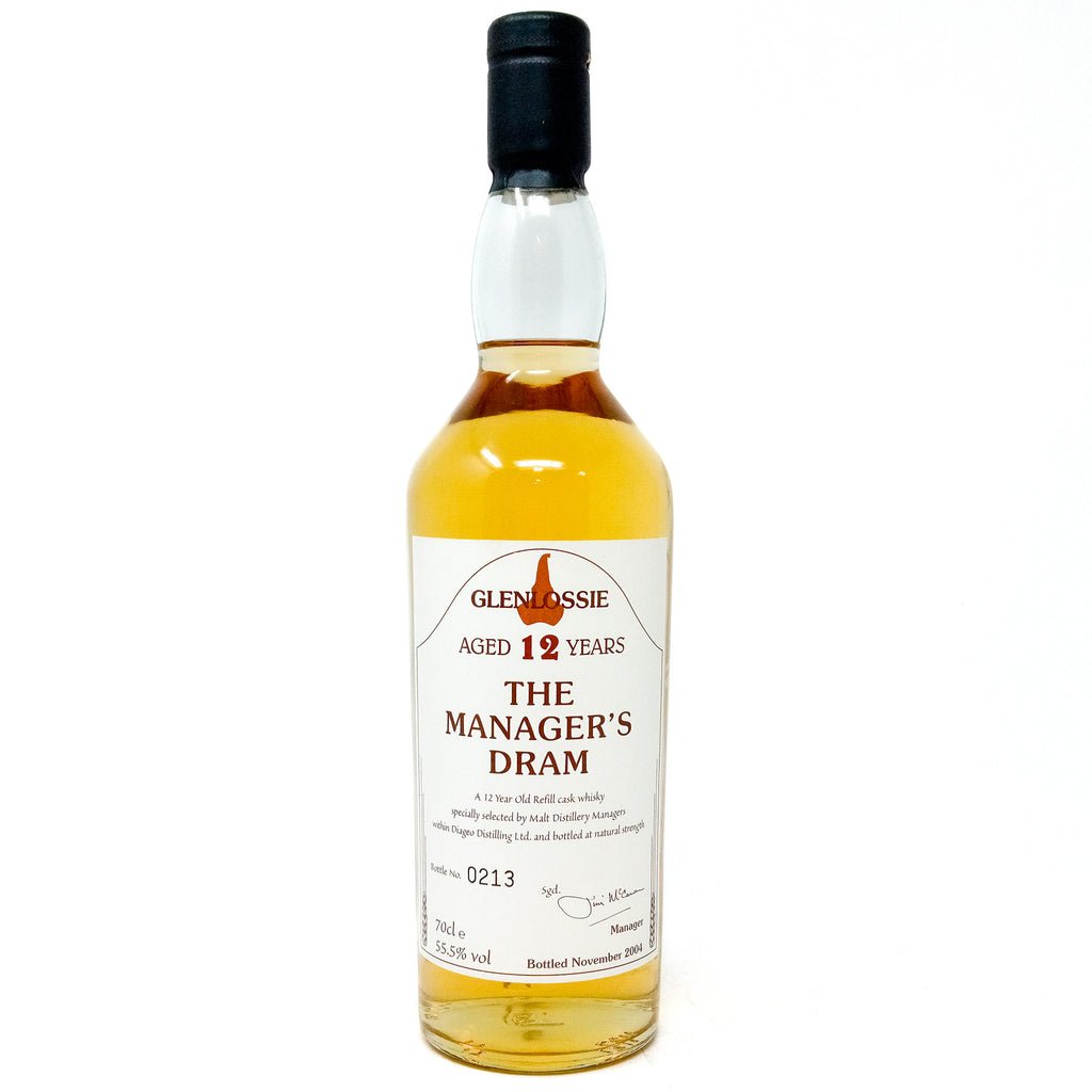 Glenlossie 12 Year Old Manager's Dram Single Malt Scotch Whisky, 70cl, 55.5% ABV Glenlossie 12 Year Old Manager's Dram Single Malt Scotch Whisky, 70cl, 55.5% ABV