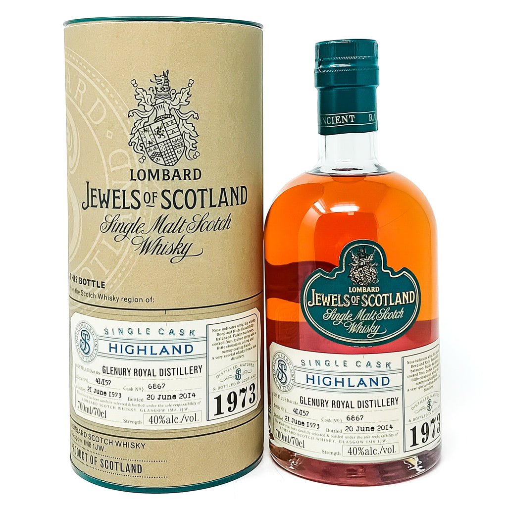 Glenury Royal 1973 Lombard Jewels of Scotland Single Malt Scotch Whisky, 70cl, 40% ABV Glenury Royal 1973 Lombard Jewels of Scotland Single Malt Scotch Whisky, 70cl, 40% ABV