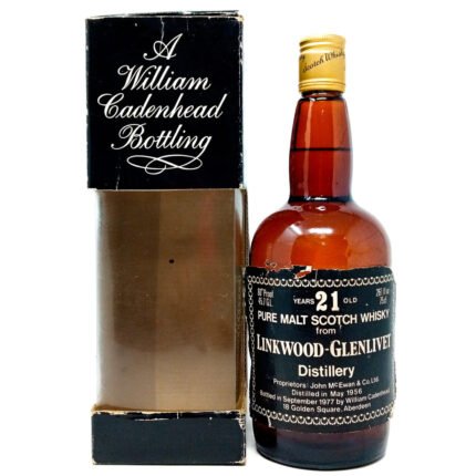 Linkwood-Glenlivet 1956 21 Year Old Cadenhead's Single Malt Scotch Whisky, 26 2/3 fl. ozs.(75cl), 80° Proof (45.7% ABV)