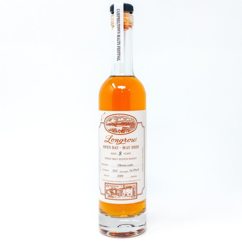 Longrow 8 Year Old Open Day May 2023 Single Malt Scotch Whisky, Half Bottle, 35cl, 54.9% ABV Longrow 8 Year Old Open Day May 2023 Single Malt Scotch Whisky, Half Bottle, 35cl, 54.9% ABV