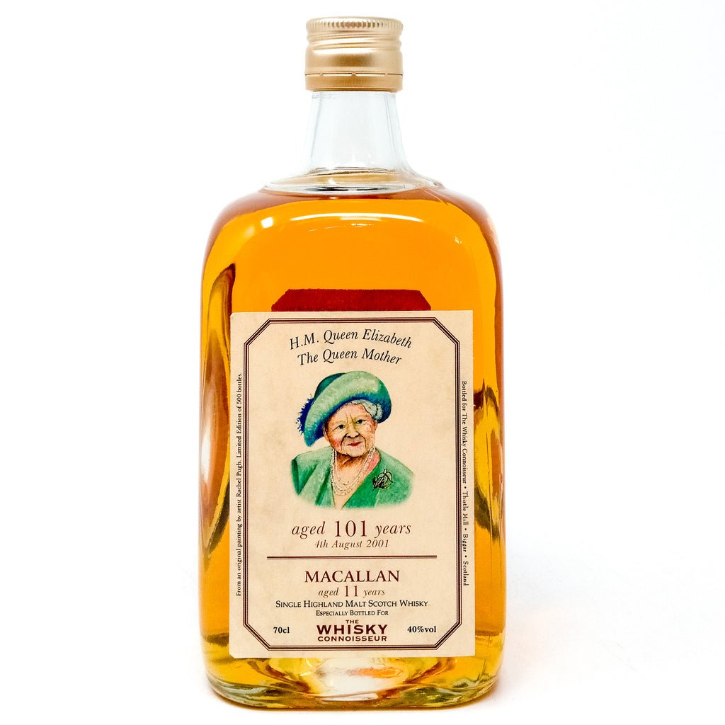 Macallan 11 Year Old Queen Mother 101st Birthday Whisky Connoisseur Single Malt Scotch Whisky, 70cl, 40% ABV Macallan 11 Year Old Queen Mother 101st Birthday Whisky Connoisseur Single Malt Scotch Whisky, 70cl, 40% ABV