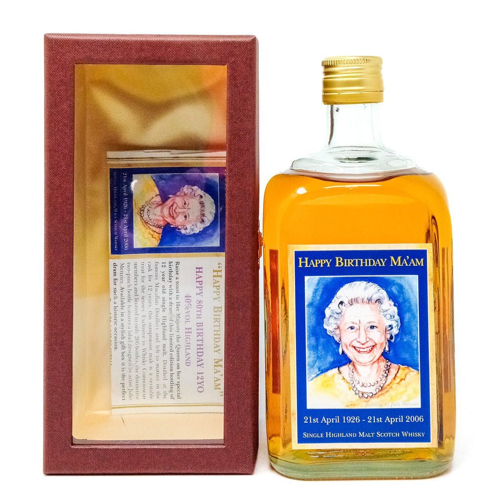 Macallan 12 Year Old Queen's 80th Birthday Whisky Connoisseur Single Malt Scotch Whisky, 70cl, 40% ABV Macallan 12 Year Old Queen's 80th Birthday Whisky Connoisseur Single Malt Scotch Whisky, 70cl, 40% ABV