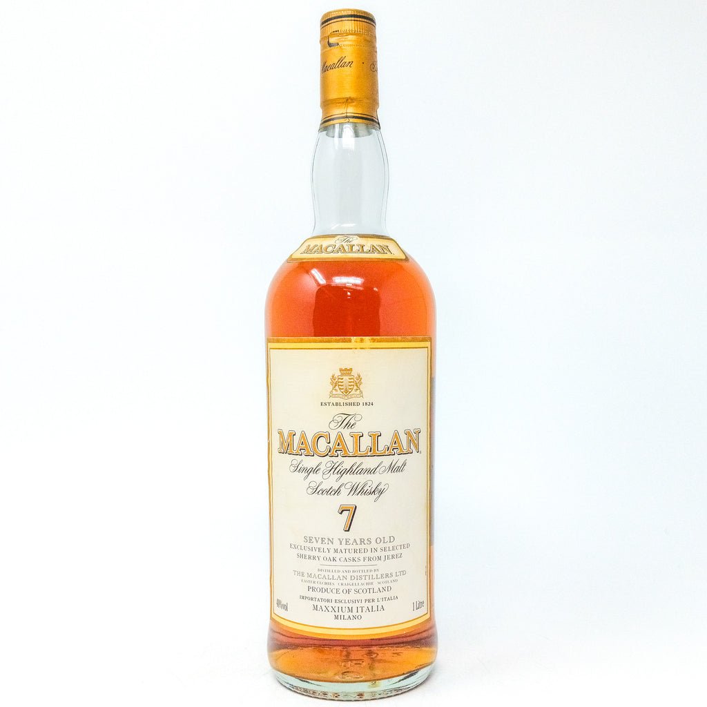 Macallan 7 Year Old Maxxium Italia Single Malt Scotch Whisky, 1L, 40% ABV Macallan 7 Year Old Maxxium Italia Single Malt Scotch Whisky, 1L, 40% ABV