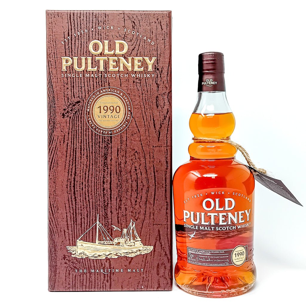 Old Pulteney 1990 Vintage 26 Year Old Peated Cask Finish Single Malt Scotch Whisky, 70cl, 46% ABV Old Pulteney 1990 Vintage 26 Year Old Peated Cask Finish Single Malt Scotch Whisky, 70cl, 46% ABV