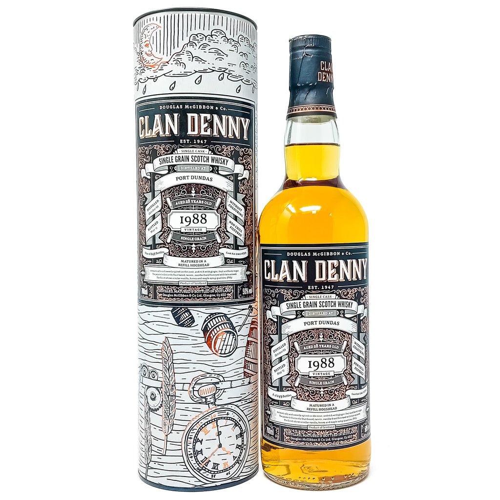 Port Dundas 1988 28 Year Old Clan Denny Single Grain Scotch Whisky, 70cl, 50% ABV Port Dundas 1988 28 Year Old Clan Denny Single Grain Scotch Whisky, 70cl, 50% ABV