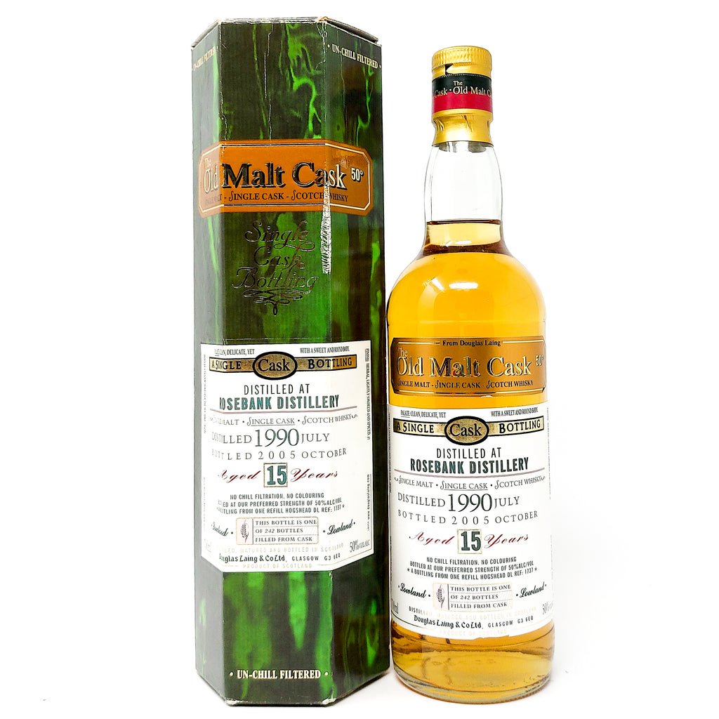 Rosebank 15 Year Old 1990 Old Malt Cask Single Malt Scotch Whisky, 70cl, 50% ABV Rosebank 15 Year Old 1990 Old Malt Cask Single Malt Scotch Whisky, 70cl, 50% ABV