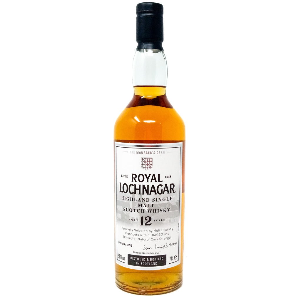 Royal Lochnagar 12 Year Old Manager's Dram Single Malt Scotch Whisky, 70cl, 58.1% ABV Royal Lochnagar 12 Year Old Manager's Dram Single Malt Scotch Whisky, 70cl, 58.1% ABV