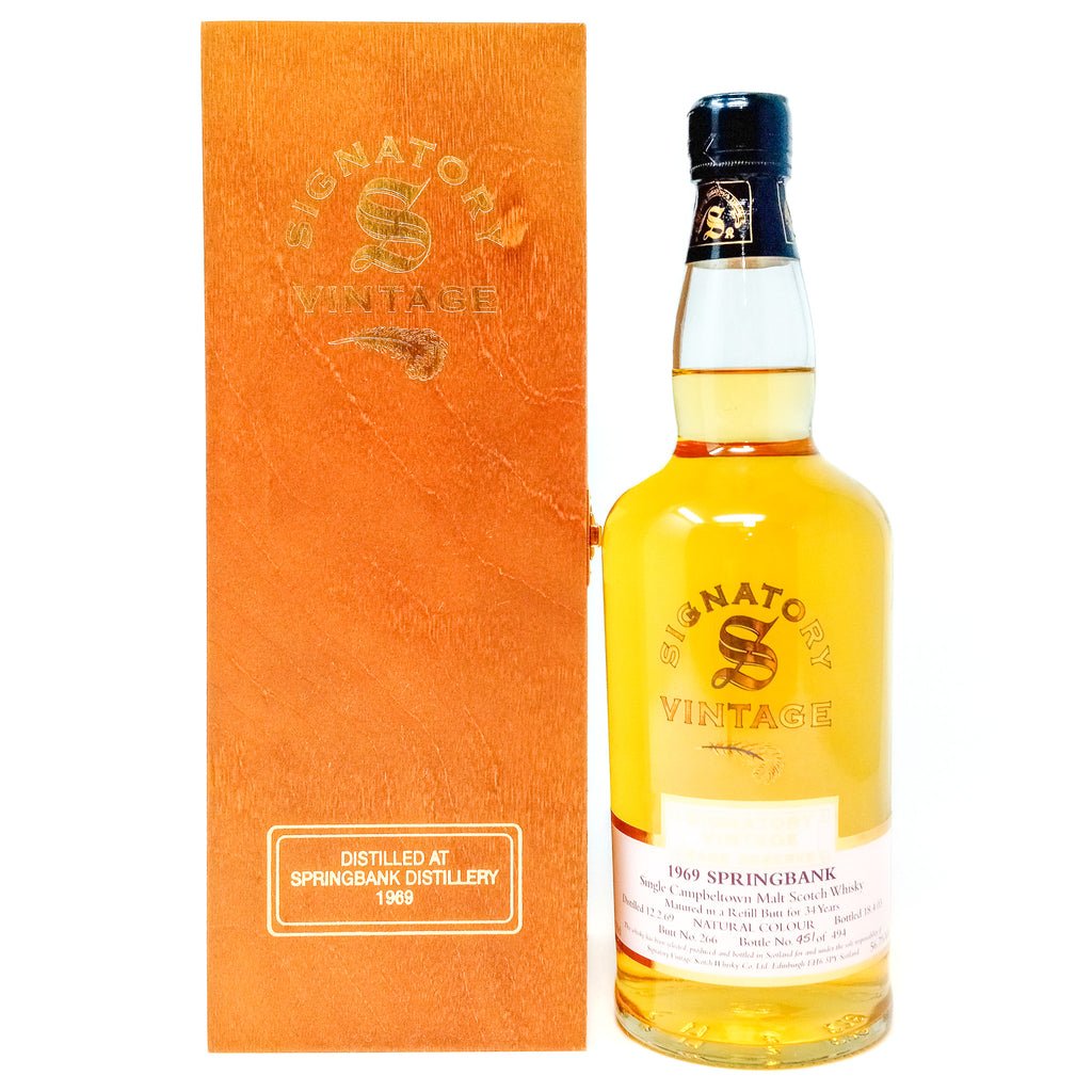 Springbank 1969 34 Year Old Signatory Vintage Single Malt Scotch Whisky, 70cl, 56.7% ABV Springbank 1969 34 Year Old Signatory Vintage Single Malt Scotch Whisky, 70cl, 56.7% ABV