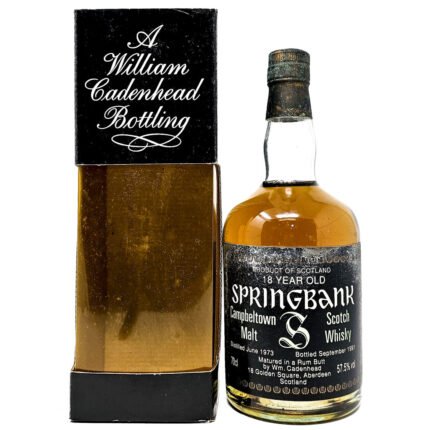 Springbank 1973 Cadenhead's 18 Year Old Rum Butt Single Malt Scotch Whisky, 70cl, 57.5% ABV