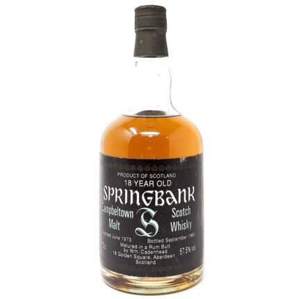 Springbank 1973 Cadenhead's 18 Year Old Rum Butt Single Malt Scotch Whisky, 70cl, 57.5% ABV