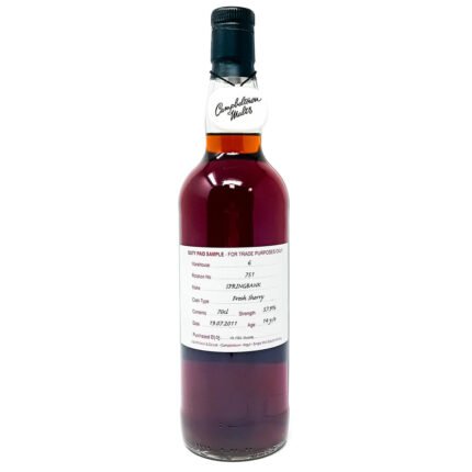 Springbank 2011 14 Year Old Fresh Sherry Cask Duty Paid Sample Single Malt Scotch Whisky, 70cl, 57.9% ABV.