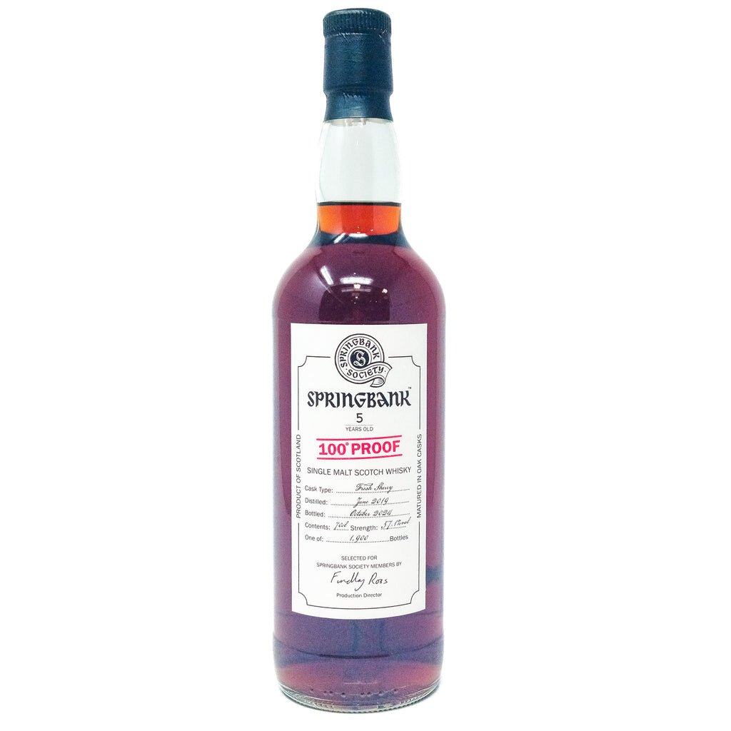 Springbank 2019 Springbank Society 5 Year Old 100° Proof Single Malt Scotch Whisky, 70cl, 57.1% ABV Springbank 2019 Springbank Society 5 Year Old 100° Proof Single Malt Scotch Whisky, 70cl, 57.1% ABV