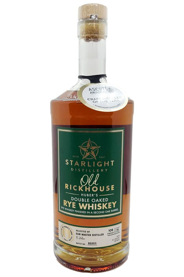 Starlight Carl. T Huber's Old Rickhouse Double Oaked Rye 750ML Starlight Carl. T Huber's Old Rickhouse Double Oaked Rye 750ML