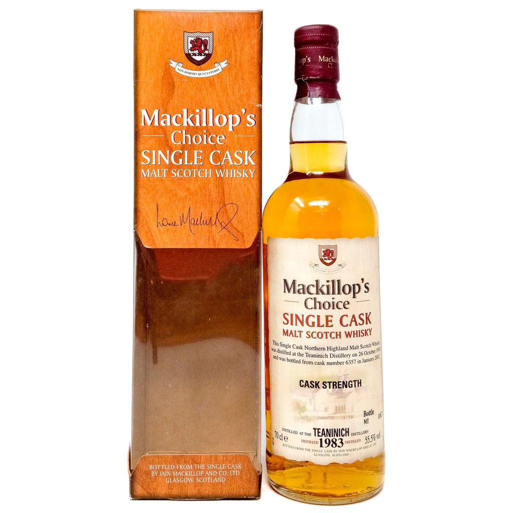 Teaninich 1983 Mackillop's Choice Cask Strength Single Malt Scotch Whisky, 70cl, 55.5% ABV Teaninich 1983 Mackillop's Choice Cask Strength Single Malt Scotch Whisky, 70cl, 55.5% ABV